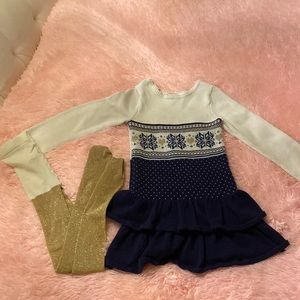 Girl’s sweater dress with Gymboree tights. Barely used. Great condition.